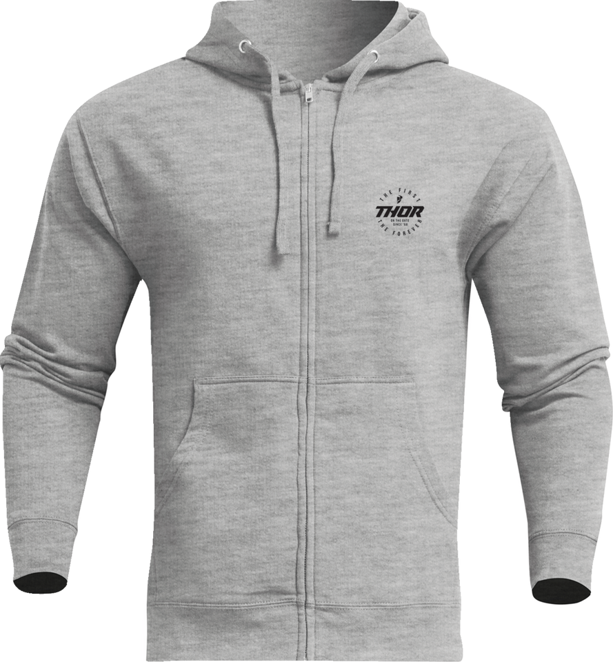 Stadium Zip-Up Hooded Sweatshirt - Heather Gray - Small - Lutzka's Garage