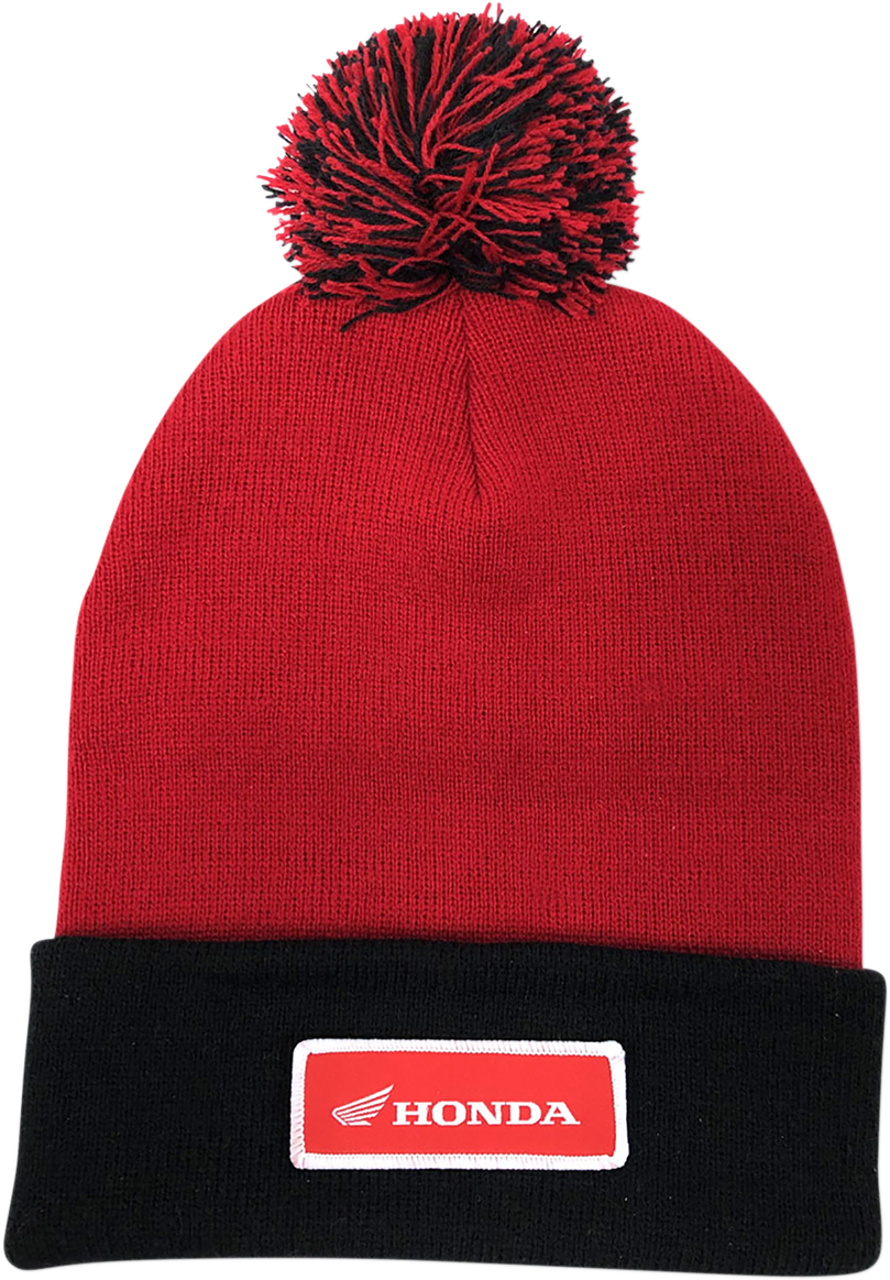 Honda Pom Beanie - Red/Black - Lutzka's Garage