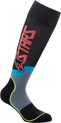 MX Plus-2 Socks - Black/Yellow Fluorescent/Coral - Medium - Lutzka's Garage