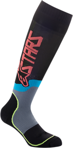 MX Plus-2 Socks - Black/Yellow Fluorescent/Coral - Medium - Lutzka's Garage