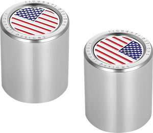 Docking Hardware Covers - American Flag - Short - Stainless Steel - Lutzka's Garage