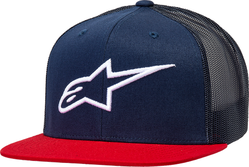 Corp Trucker Hat - Navy/Red - One Size - Lutzka's Garage