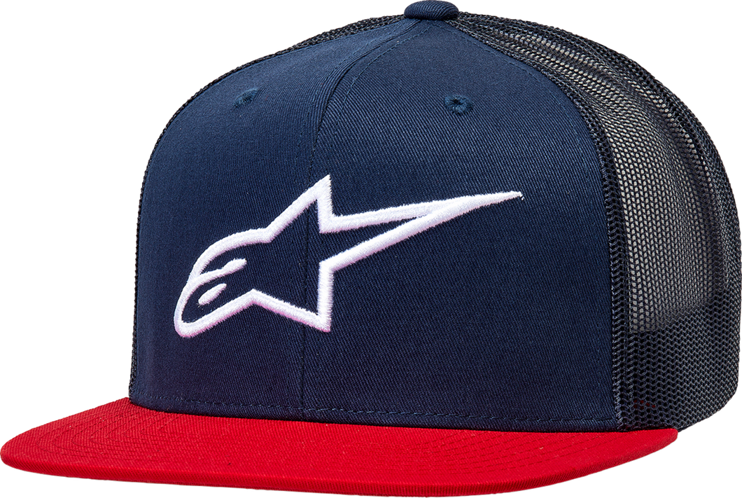 Corp Trucker Hat - Navy/Red - One Size - Lutzka's Garage