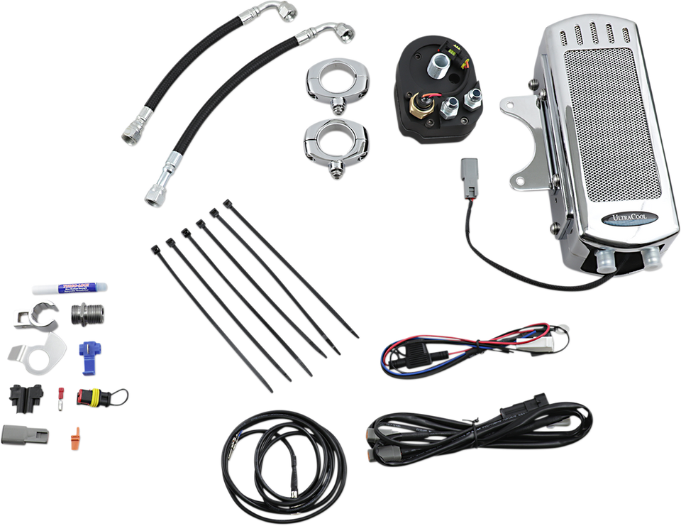 Side Mount Oil Cooler Kit - Chrome - Dyna - Lutzka's Garage