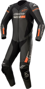 GP Force Chaser 1-Piece Leather Suit - Black/Red Fluorescent- US 48 / EU 58