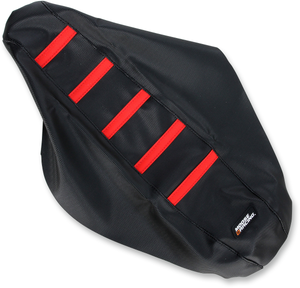 Ribbed Seat Cover - Black Cover/Red Ribs - Honda