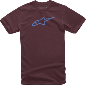 Ageless T-Shirt - Maroon/Blue - Medium - Lutzka's Garage