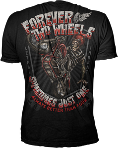 Forever Two Wheels T-Shirt - Black - Medium - Lutzka's Garage