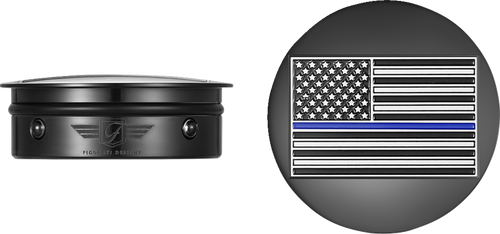 Swing Arm Covers - Blue Line American Flag - Custom - Black - Reversed - Lutzka's Garage