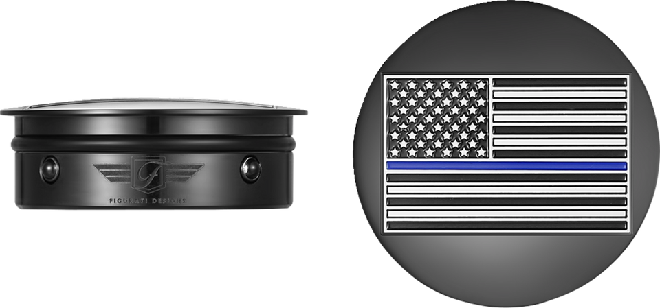Swing Arm Covers - Blue Line American Flag - Custom - Black - Reversed - Lutzka's Garage