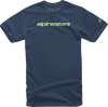 Linear Wordmark T-Shirt - Navy/Lime - Medium - Lutzka's Garage