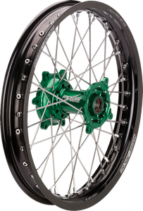 Wheel Assembly - SX-1 - Complete - Rear - Black Wheel/Green Hub - 19x2.15 - Kawasaki