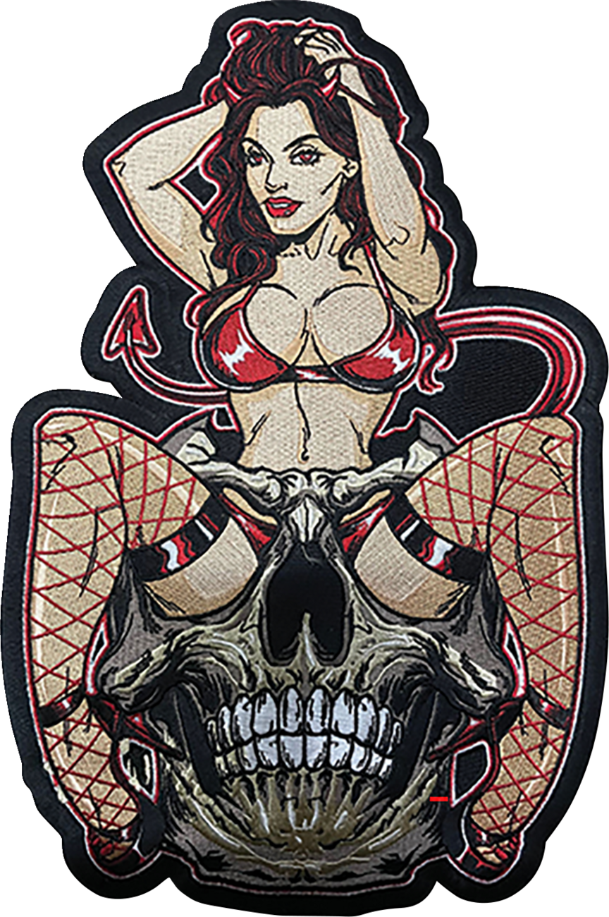 Devil Girl Embroidered Patch - Large - Lutzka's Garage