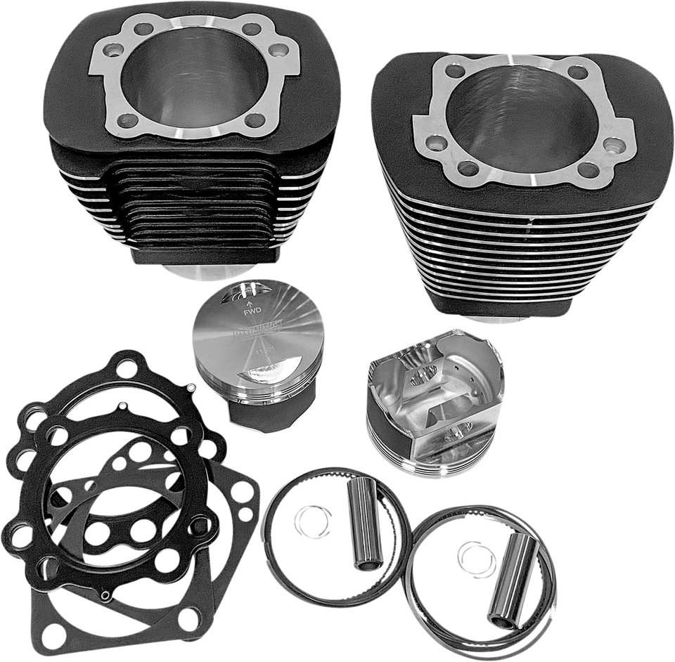 Cylinder Kit - 85" - Black with Highlighted Fins