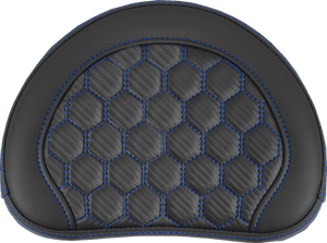 Road Sofa Sissy Bar Pad - Honeycomb - Blue Stitching