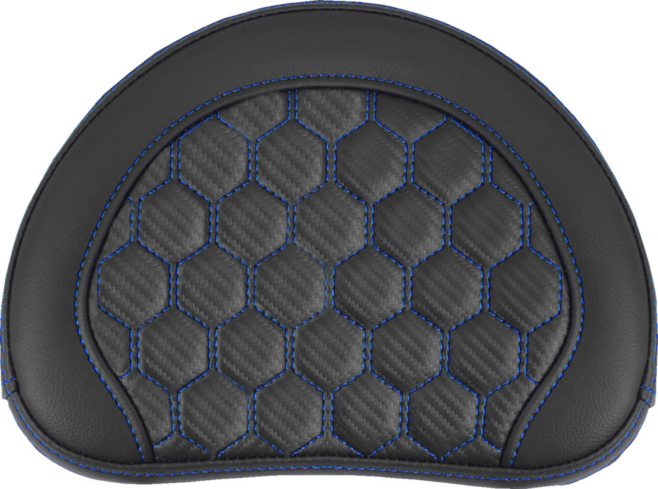 Road Sofa Sissy Bar Pad - Honeycomb - Blue Stitching