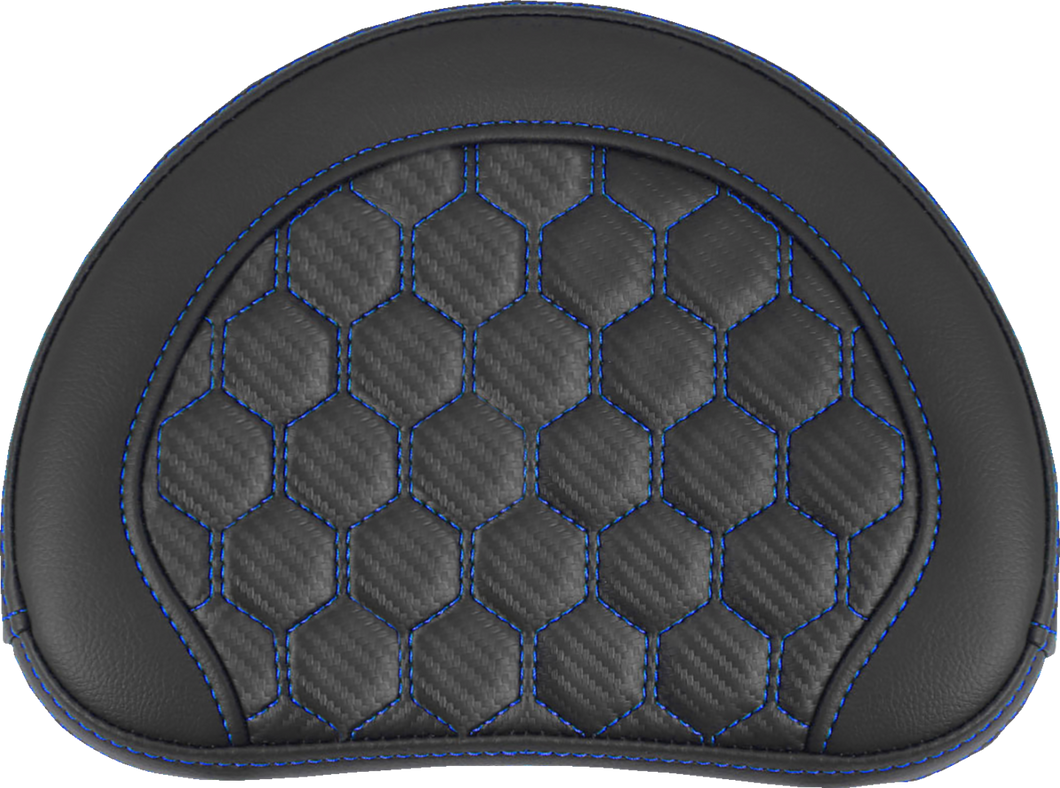 Road Sofa Sissy Bar Pad - Honeycomb - Blue Stitching