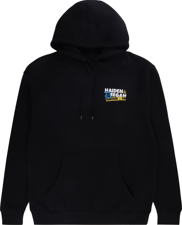 Caution Hoodie - Black - Small - Lutzka's Garage