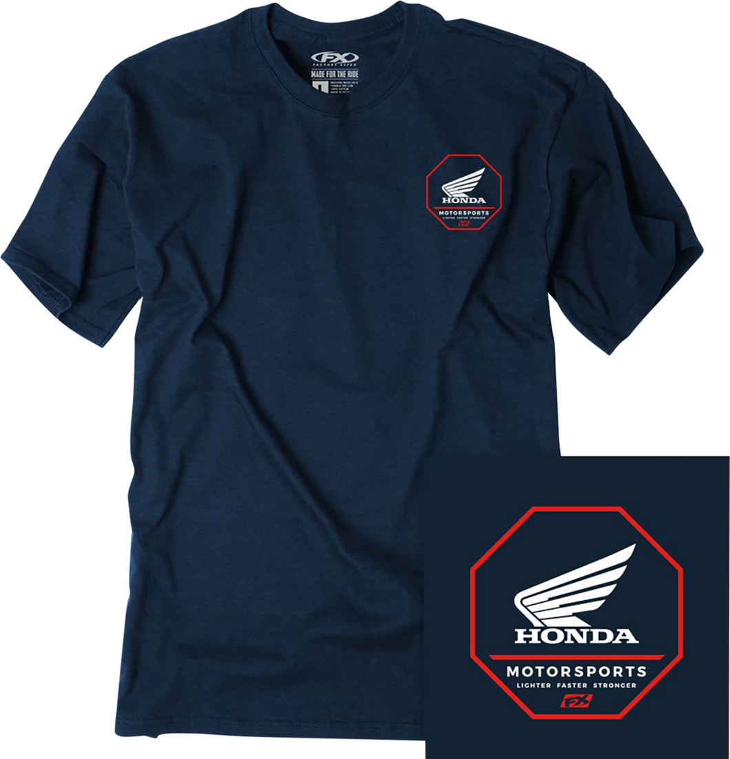 Honda Octagon T-Shirt - Heather Navy - Medium - Lutzka's Garage