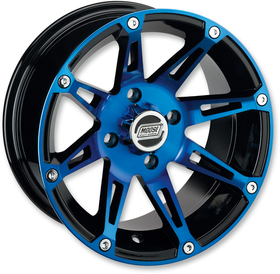 Wheel - 387X - Front - Anodized Blue/Black - 12x7 - 4/156 - 4+3