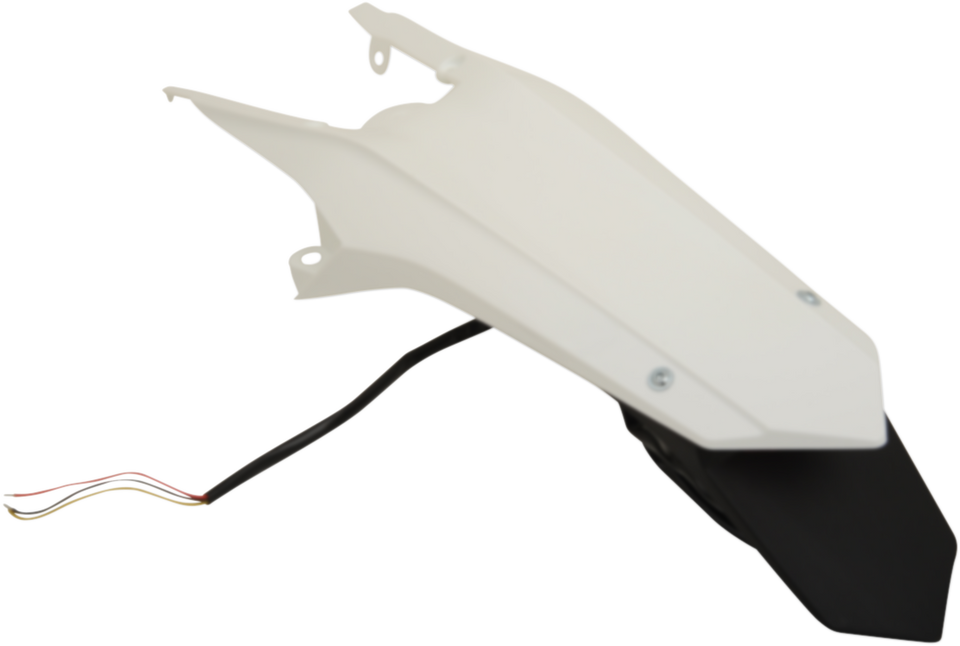 Enduro Rear Fender - with Light - White - Lutzka's Garage