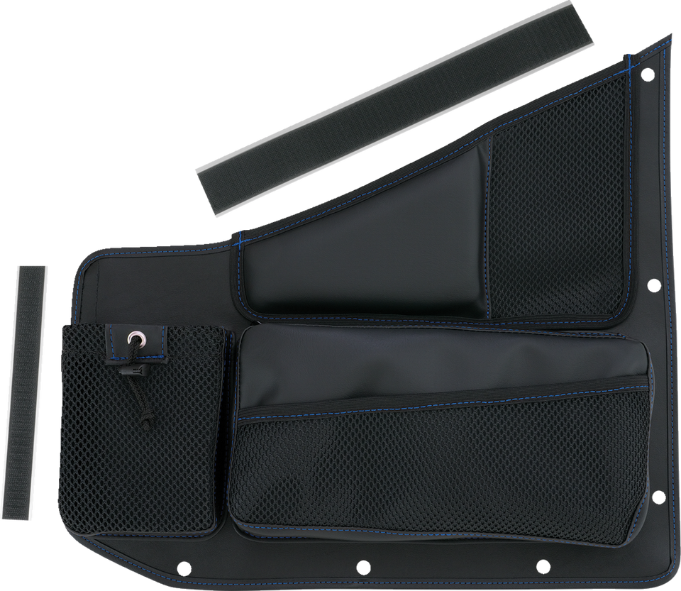 Kaliber Side Organizer - Driver and Passenger - Black w/ Blue Stitching