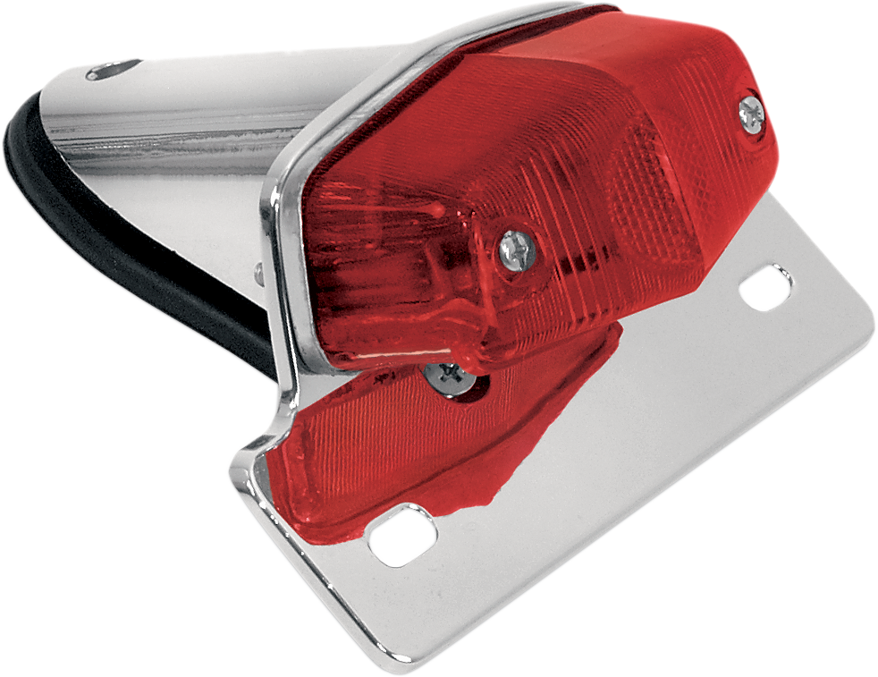 Taillight - Chrome Bracket - Red Lens - Lutzka's Garage