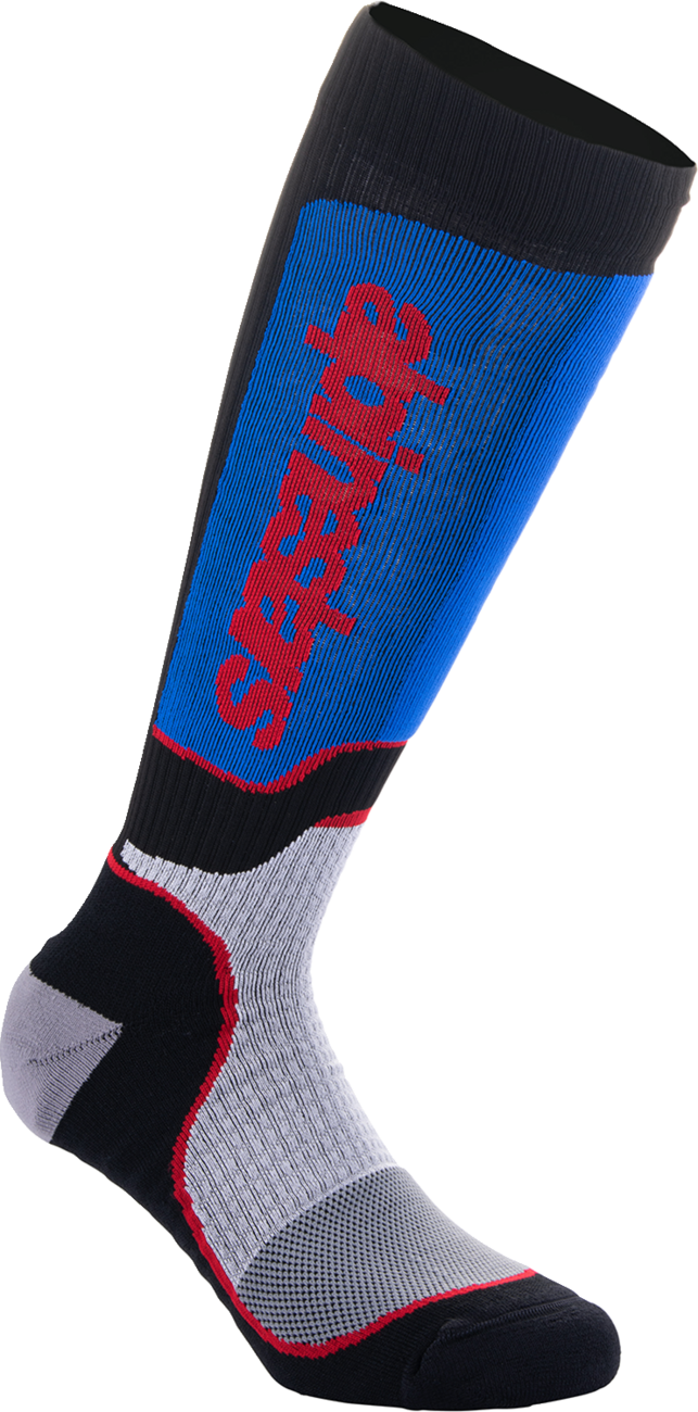 Youth MX Plus Socks - Black/White/Blue/Red - Medium/Large