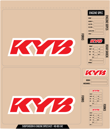 KYB Decal Kit - Red - Lutzka's Garage