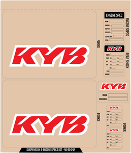 KYB Decal Kit - Red - Lutzka's Garage