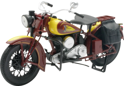 1934 Indian Sport Scout - 1:12 Scale - Red/Yellow - Lutzka's Garage