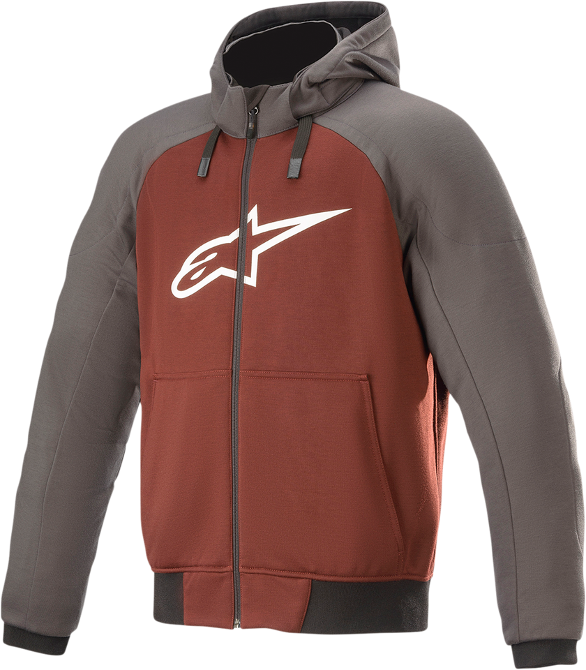 Chrome Hoodie - Gray/Burnt Orange - Small - Lutzka's Garage