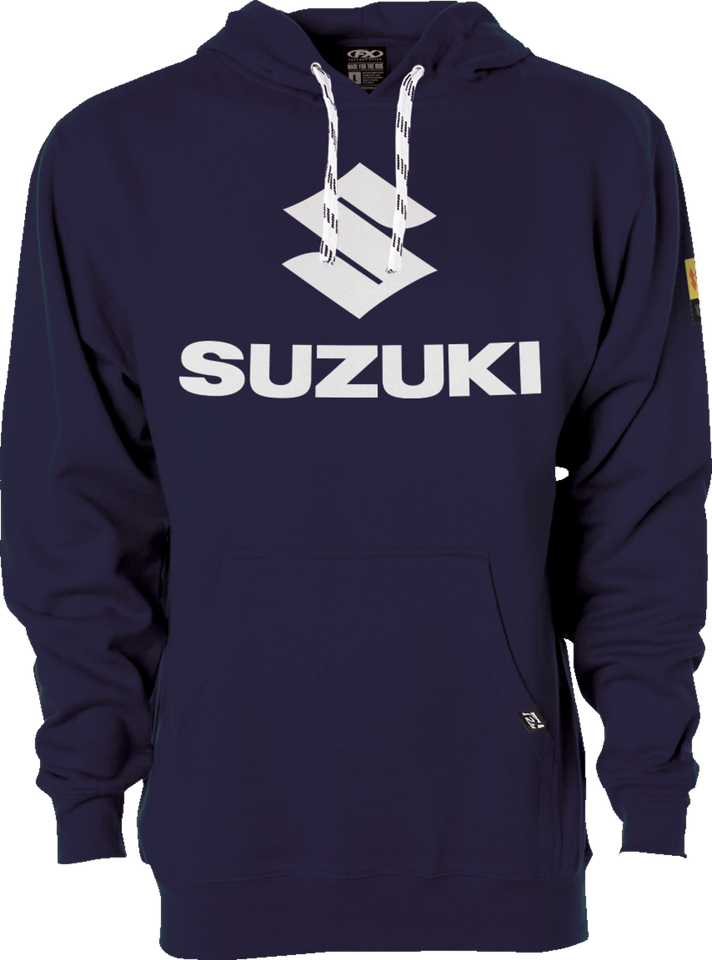 Suzuki Vertical Pullover Hoodie - Navy - Medium - Lutzka's Garage