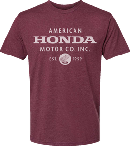 Honda Motor Company T-Shirt - Maroon - Small - Lutzka's Garage