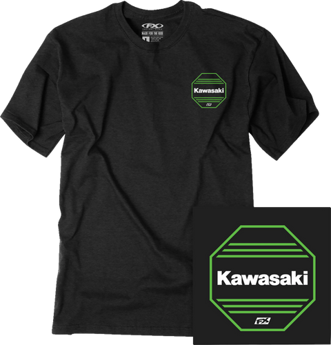 Kawasaki Octagon T-Shirt - Heather Black - Medium - Lutzka's Garage