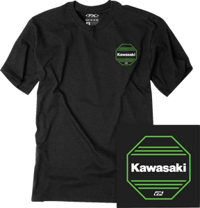 Kawasaki Octagon T-Shirt - Heather Black - Medium - Lutzka's Garage