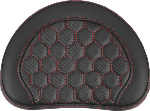 Road Sofa Sissy Bar Pad - Honeycomb - Red Stitching