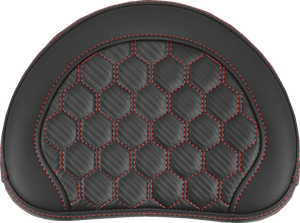 Road Sofa Sissy Bar Pad - Honeycomb - Red Stitching