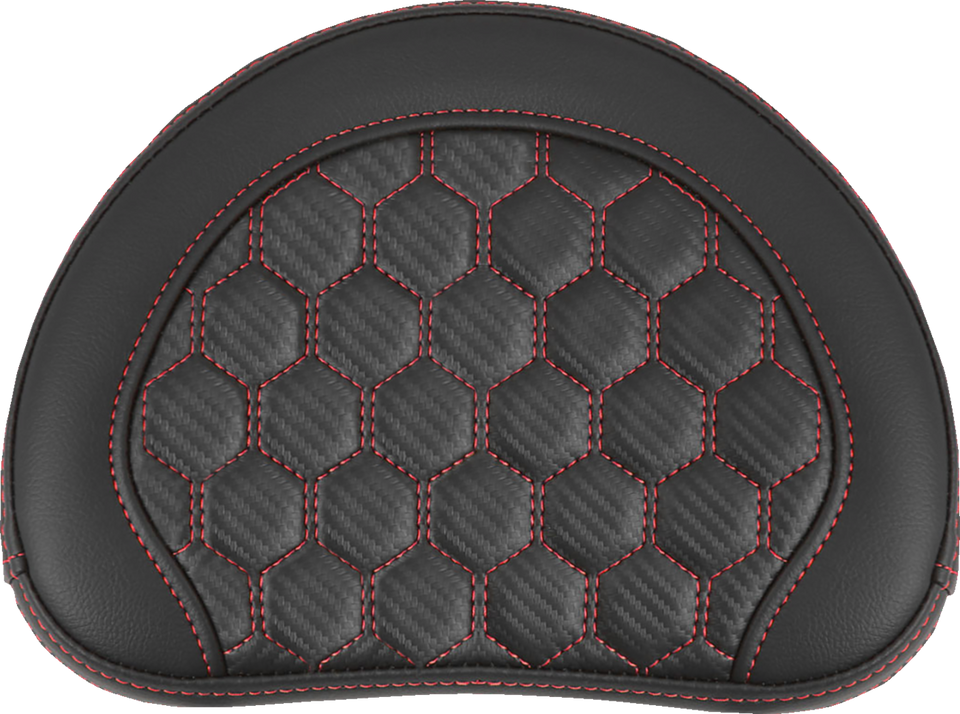 Road Sofa Sissy Bar Pad - Honeycomb - Red Stitching