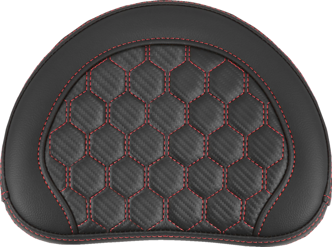 Road Sofa Sissy Bar Pad - Honeycomb - Red Stitching