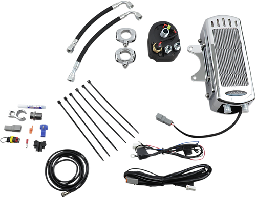 Oil Cooler Kit - Side Mount - Chrome - Softail - Lutzka's Garage