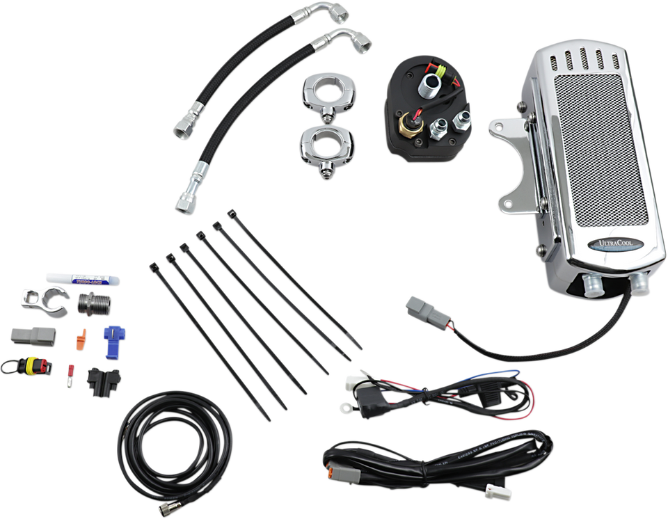 Oil Cooler Kit - Side Mount - Chrome - Softail - Lutzka's Garage