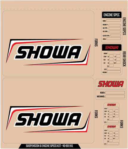 Showa Decal Kit - Black - Lutzka's Garage