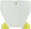 Front Number Plate - White/Yellow