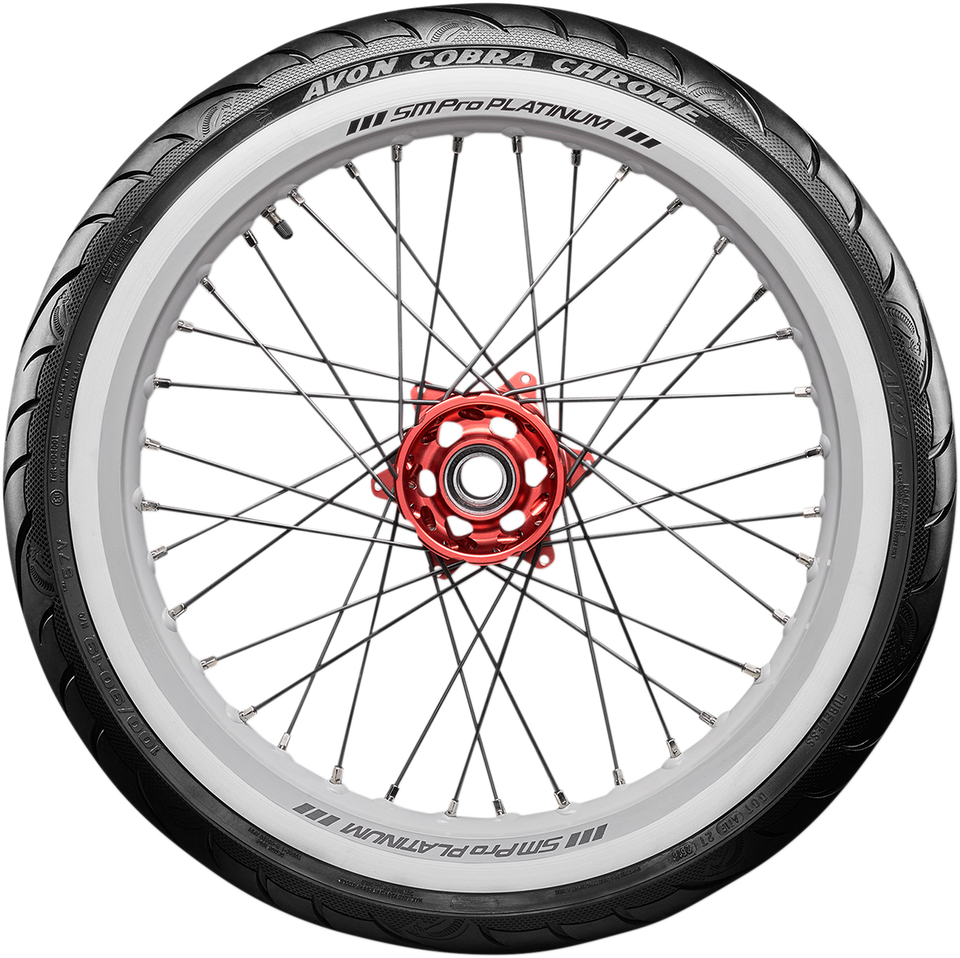 Tire - Cobra Chrome AV91 - Front - 120/70-21 - Wide Whitewall - 68V