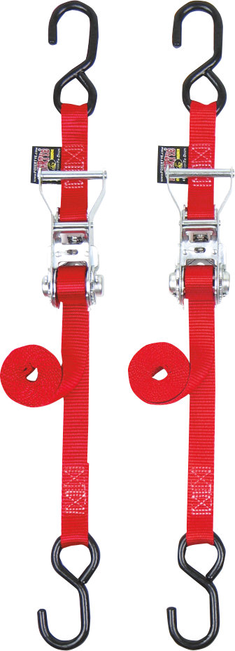 Ratchet Tie-Downs - 1" x 6 - Red - Lutzka's Garage