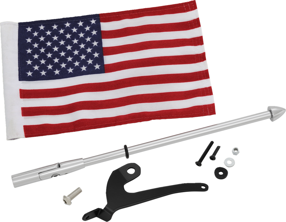 Folding Flag Pole - Left - Chrome - Can-Am RT - Lutzka's Garage