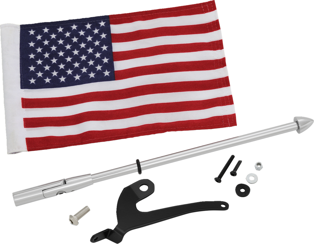 Folding Flag Pole - Left - Chrome - Can-Am RT - Lutzka's Garage
