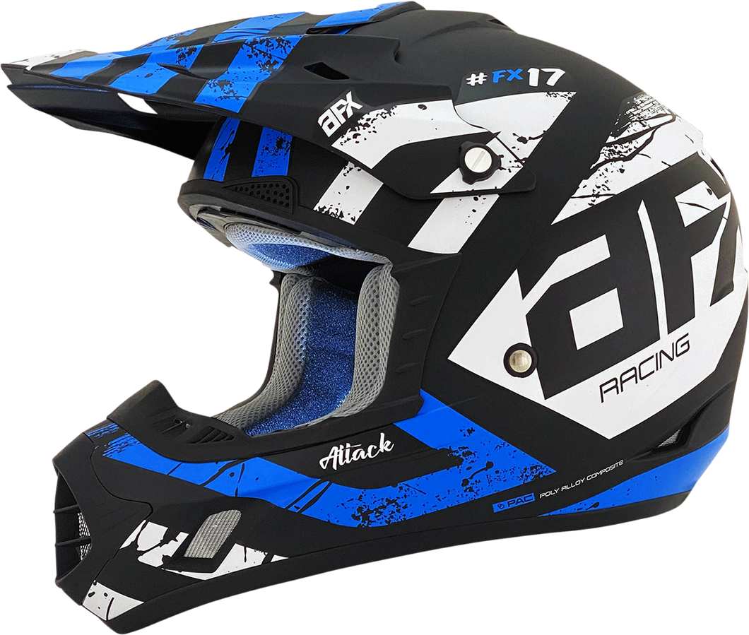 FX-17Y Helmet - Attack - Matte Black/Blue - Small - Lutzka's Garage