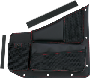 Kaliber Side Organizer - Driver and Passenger - Black w/ Red Stitching